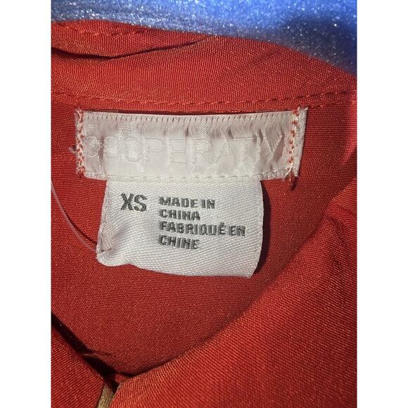 Cooperative Solid 100% Polyester Collared Long Sleeve Button Down Shirt XS - Picture 14 of 14